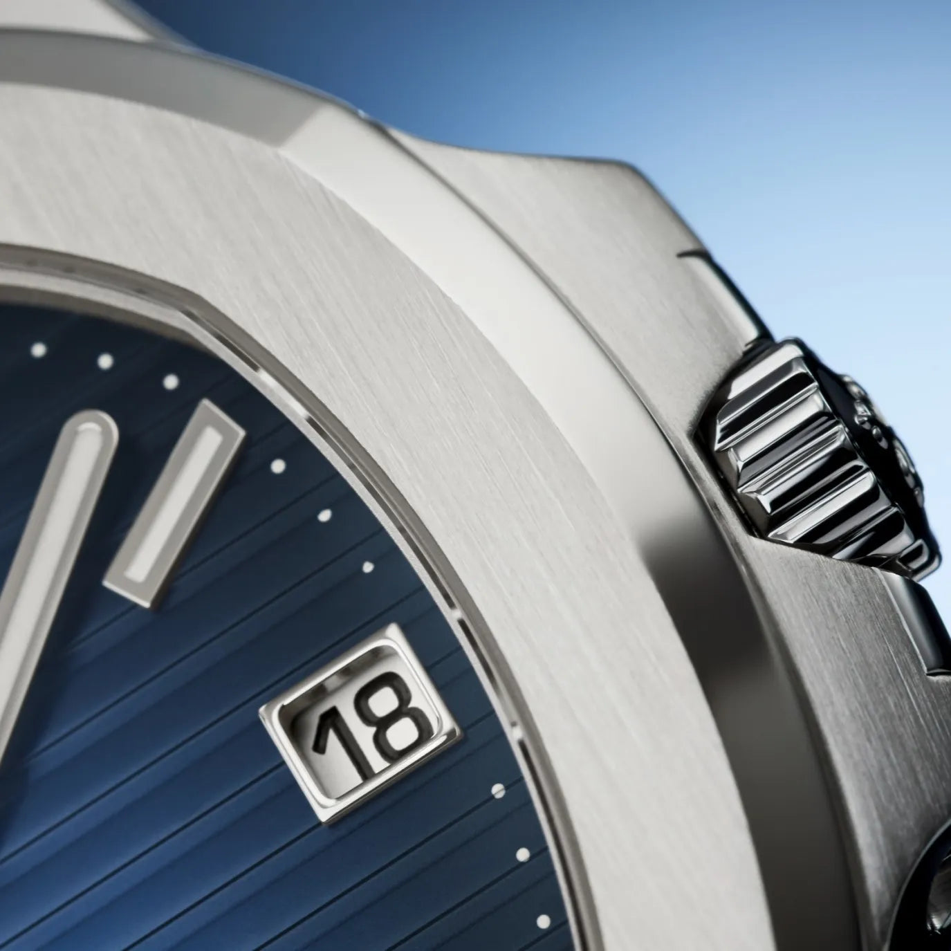 Cadran et boîtier de la montre SeikoMod Nautilus, design octogonal et cadran côtelé