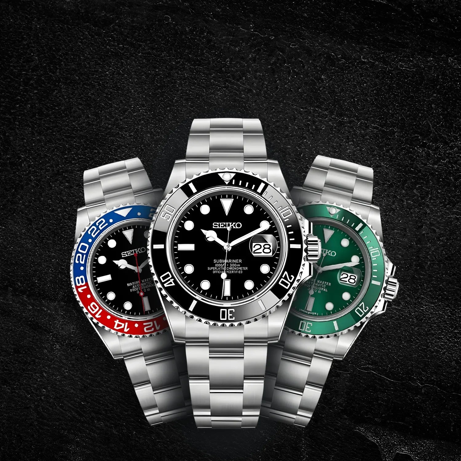 Collection de montres Mod Seiko Marine Master avec style plongeur robuste et professionnel