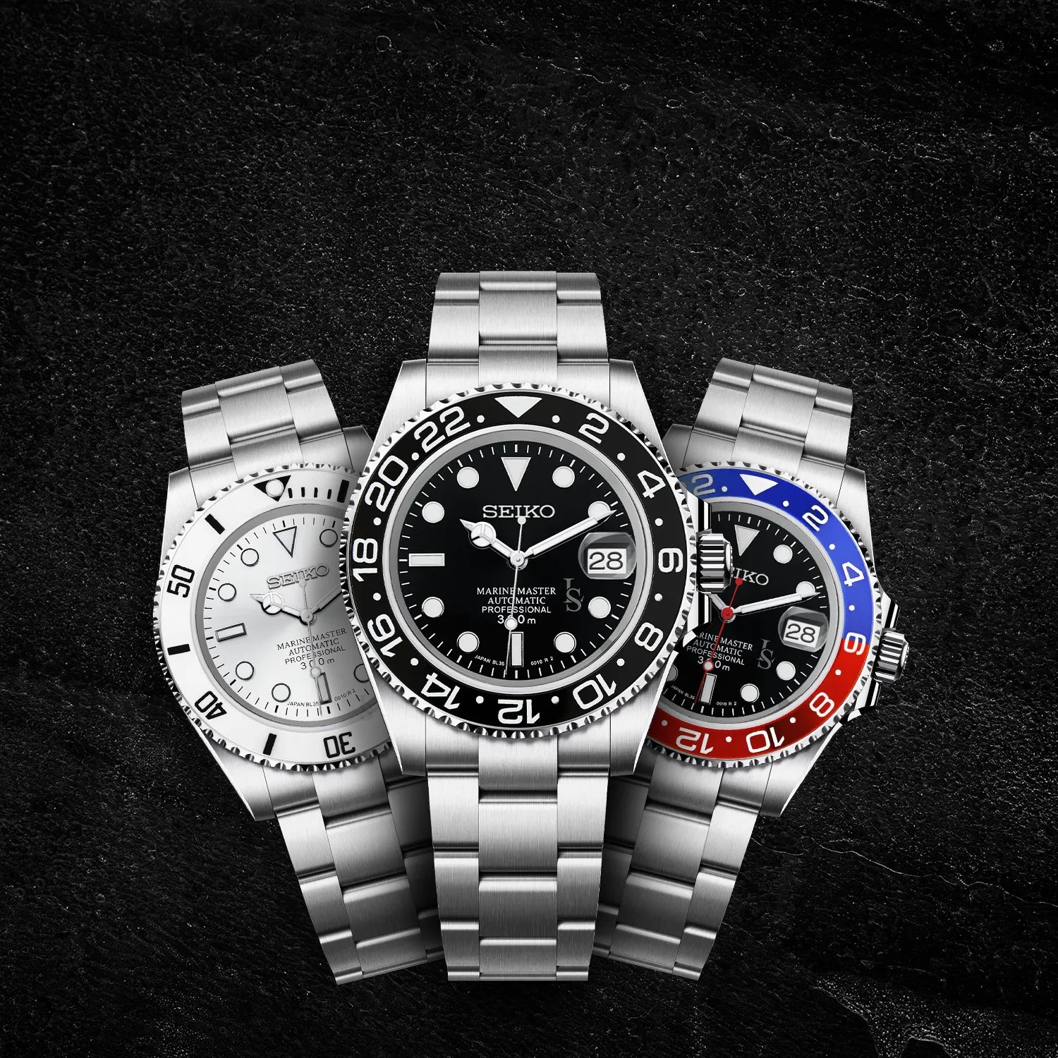 Collection de montres Mod Seiko Marine Master avec style plongeur robuste et professionnel