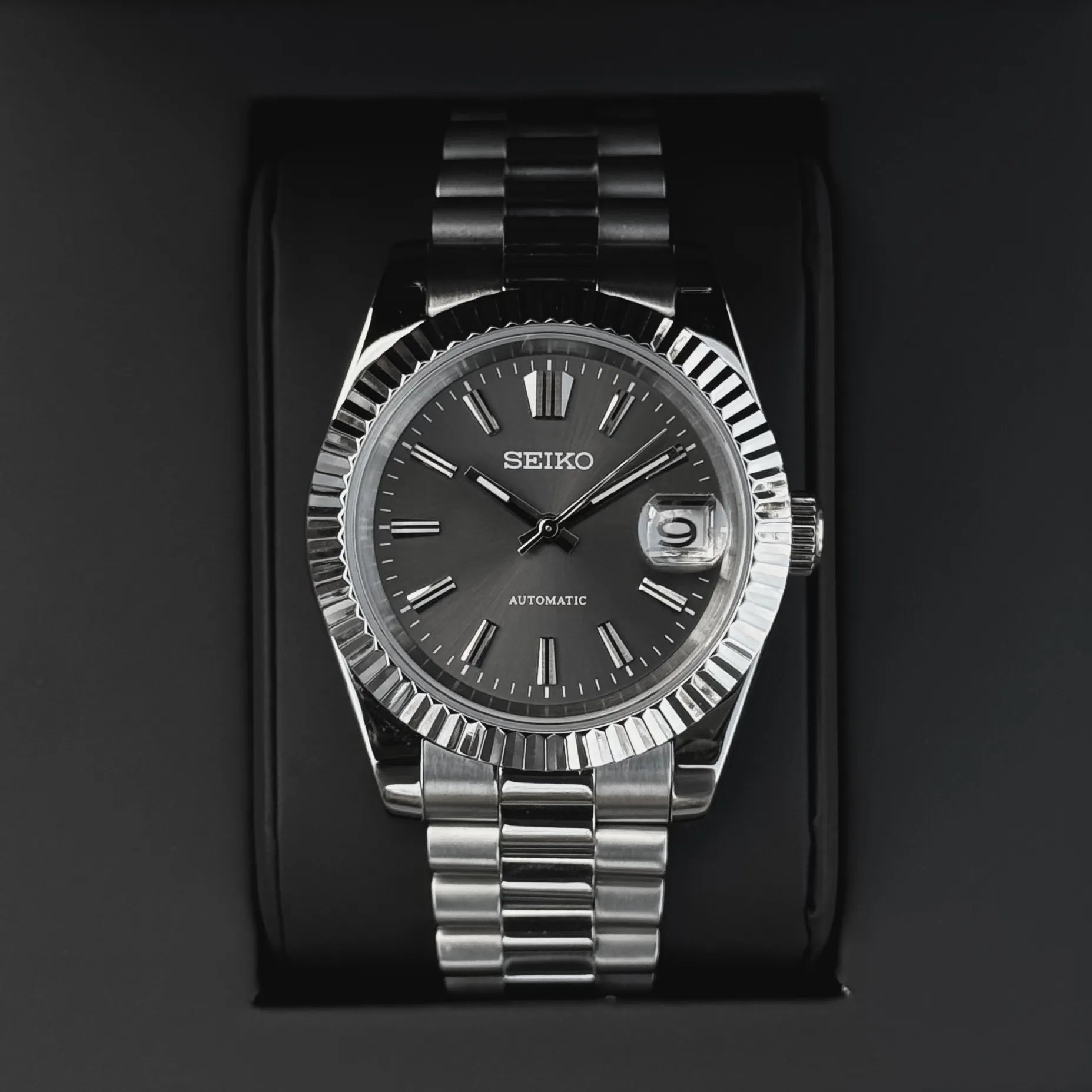SeikoMod Datejust Grey Sunburst