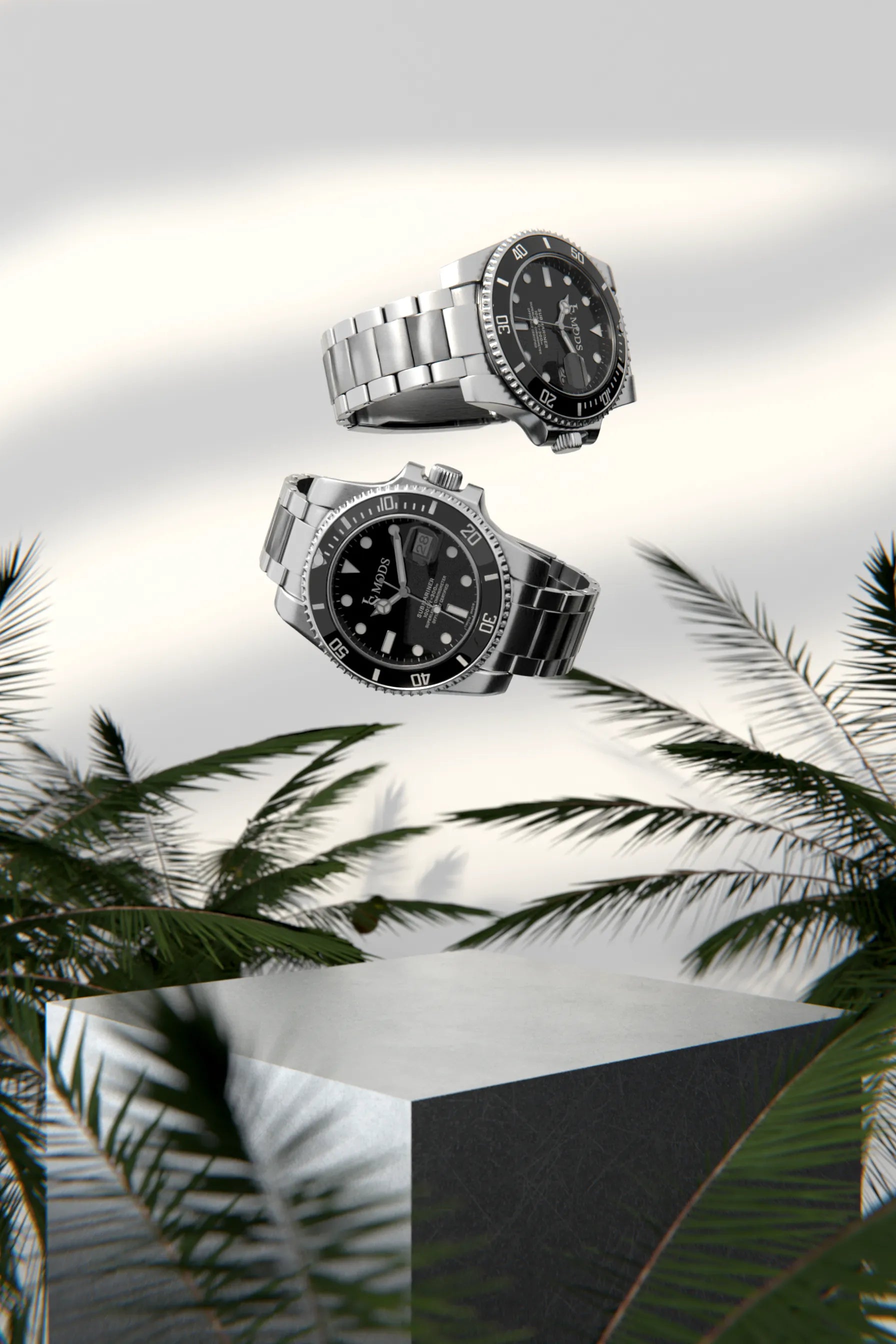 Bannière estivale version mobile présentant la collection été de montres modifiées Seiko