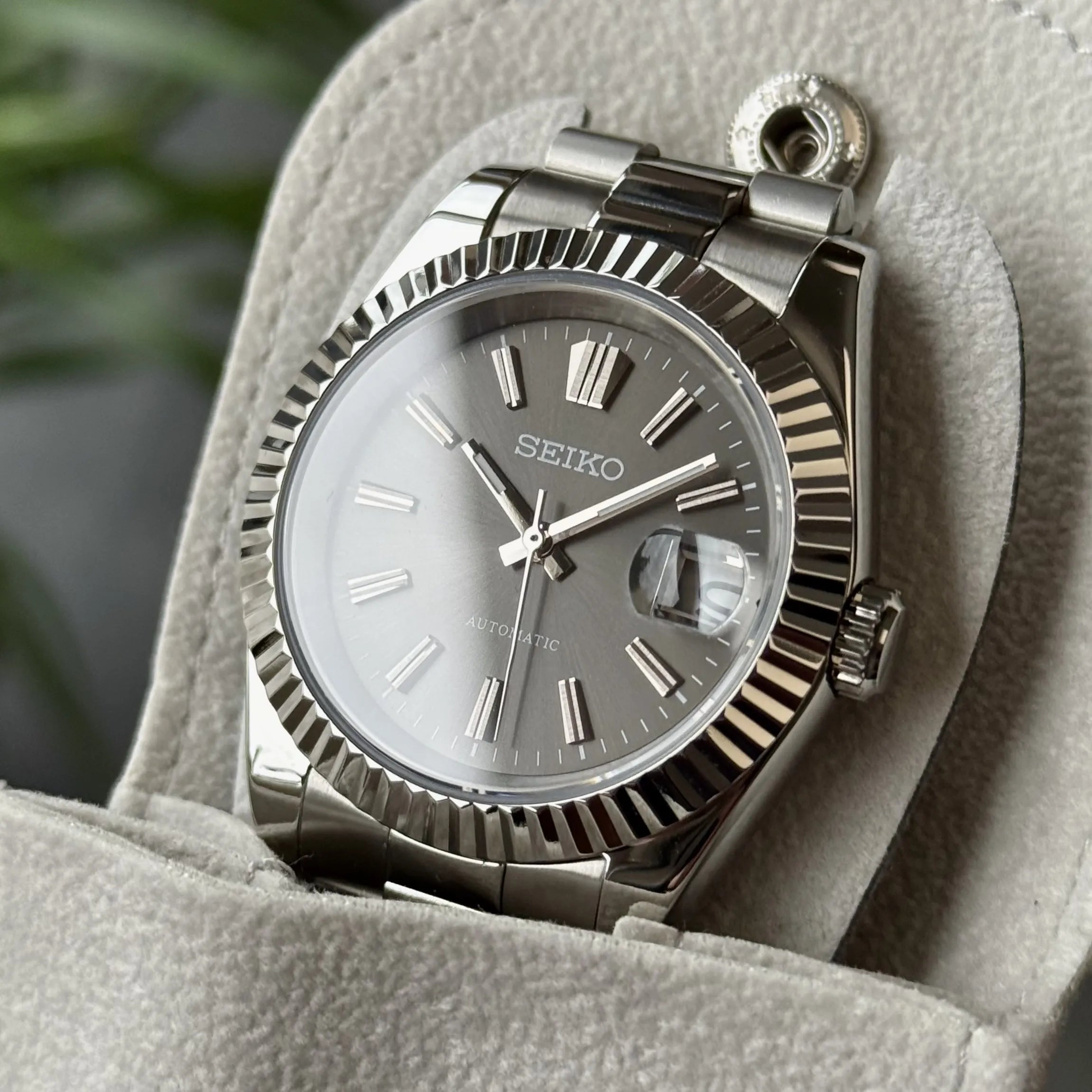 SeikoMod Datejust Grey SunDial