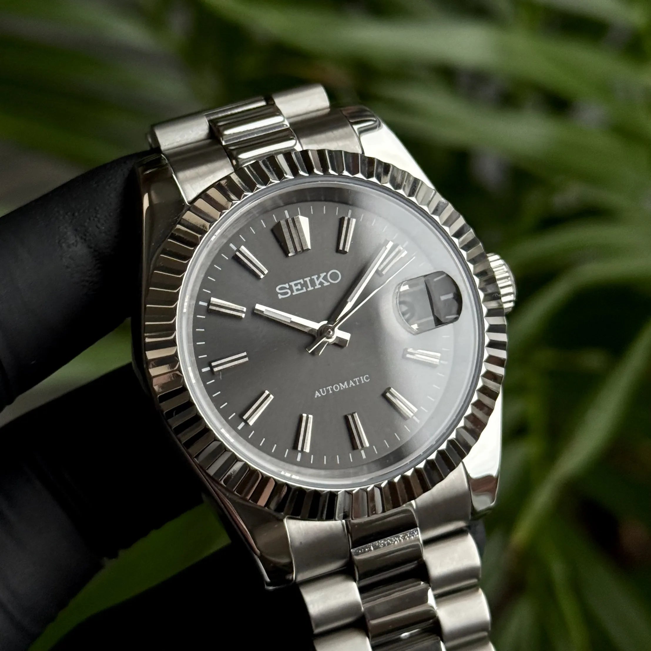 SeikoMod Datejust Grey SunDial